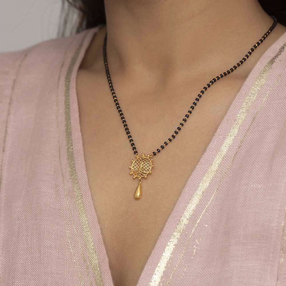 Bonded Hearts Gold and Diamond Mangalsutra,,hi-res image number null