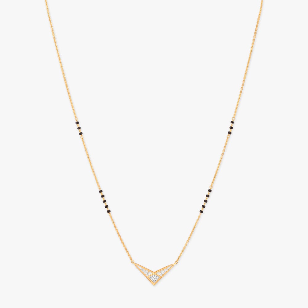 Starlit Chevron Diamond Mangalsutra,,hi-res image number null