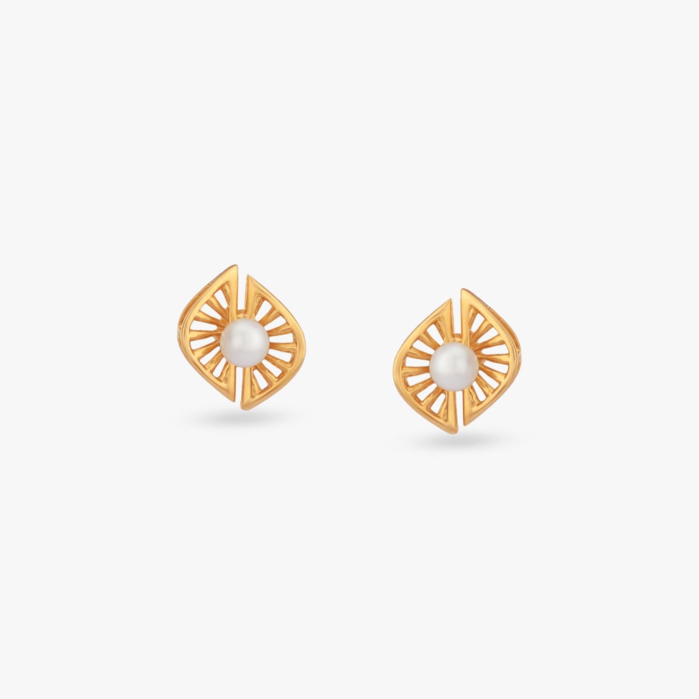 

Sunlit Aura Gold Stud Earrings