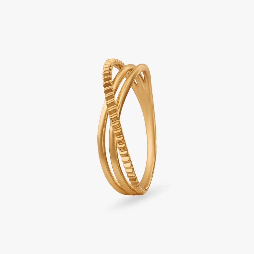 Cross Wave Gold Ring,,hi-res image number null