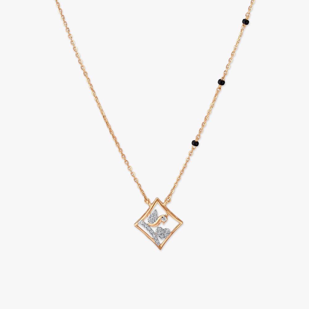 Sleek Geometry Diamond Mangalsutra,,hi-res image number null