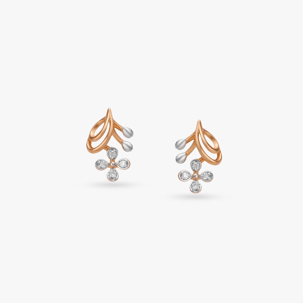 Petal Drift Diamond Stud Earrings,,hi-res image number null