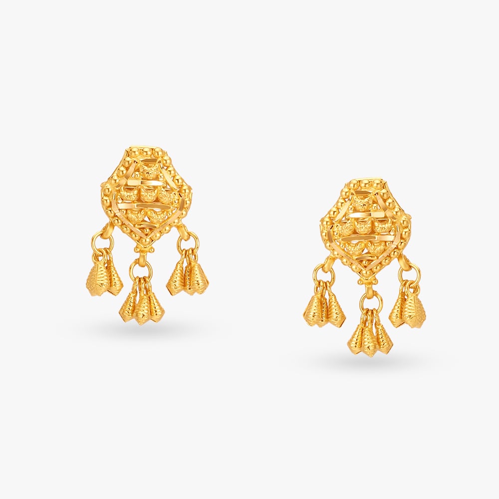 Extravagant Gold Pendant and Earrings Set,,hi-res image number null