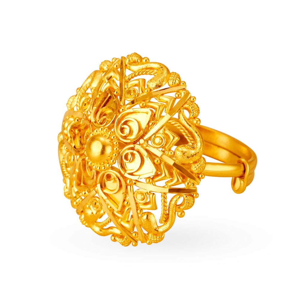 Hypnotic Gold Finger Ring,,hi-res image number null