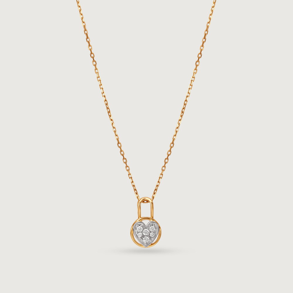 Forever Locked Diamond & Gold Pendant,,hi-res image number null