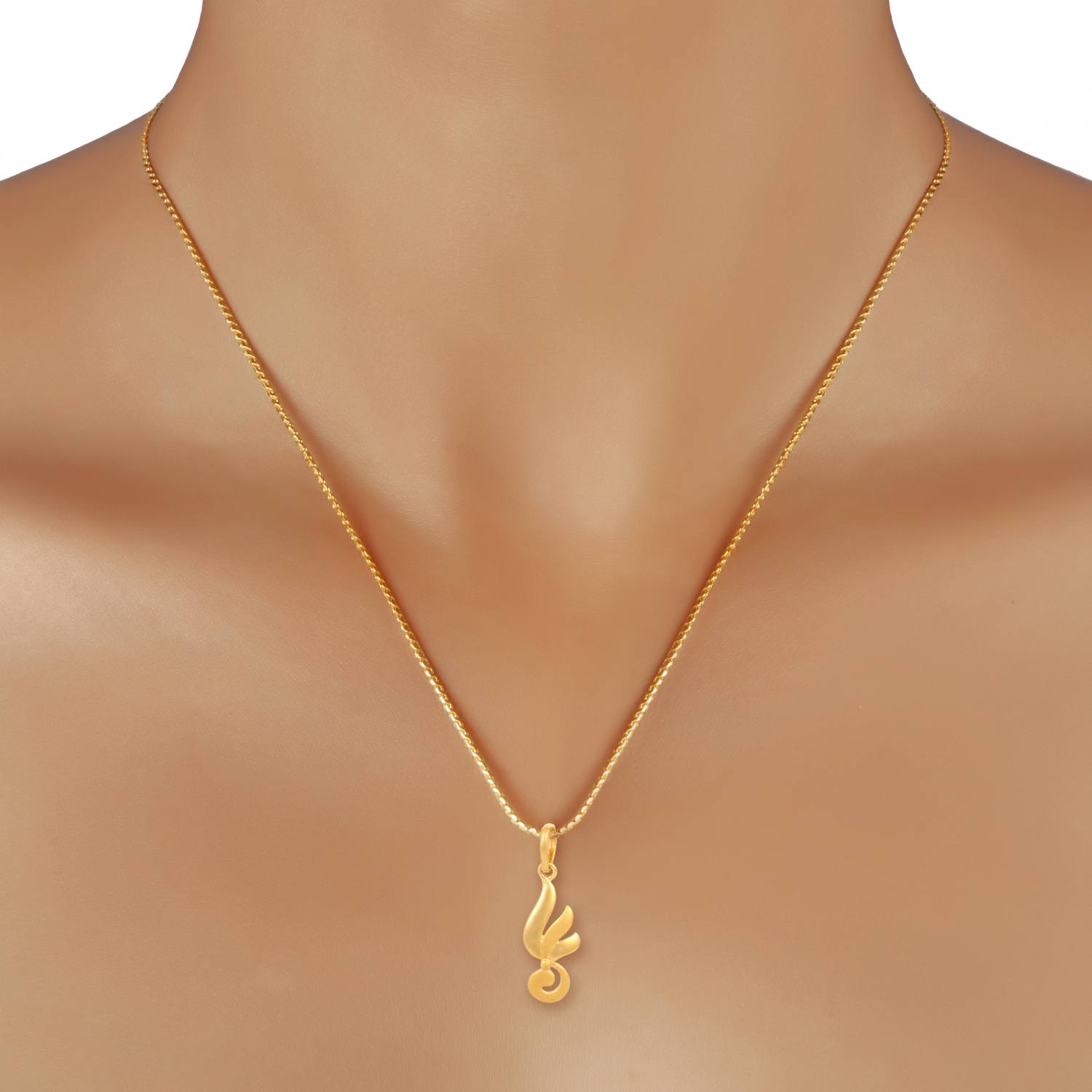 Dainty Peacock Motif Gold Pendant,,hi-res image number null
