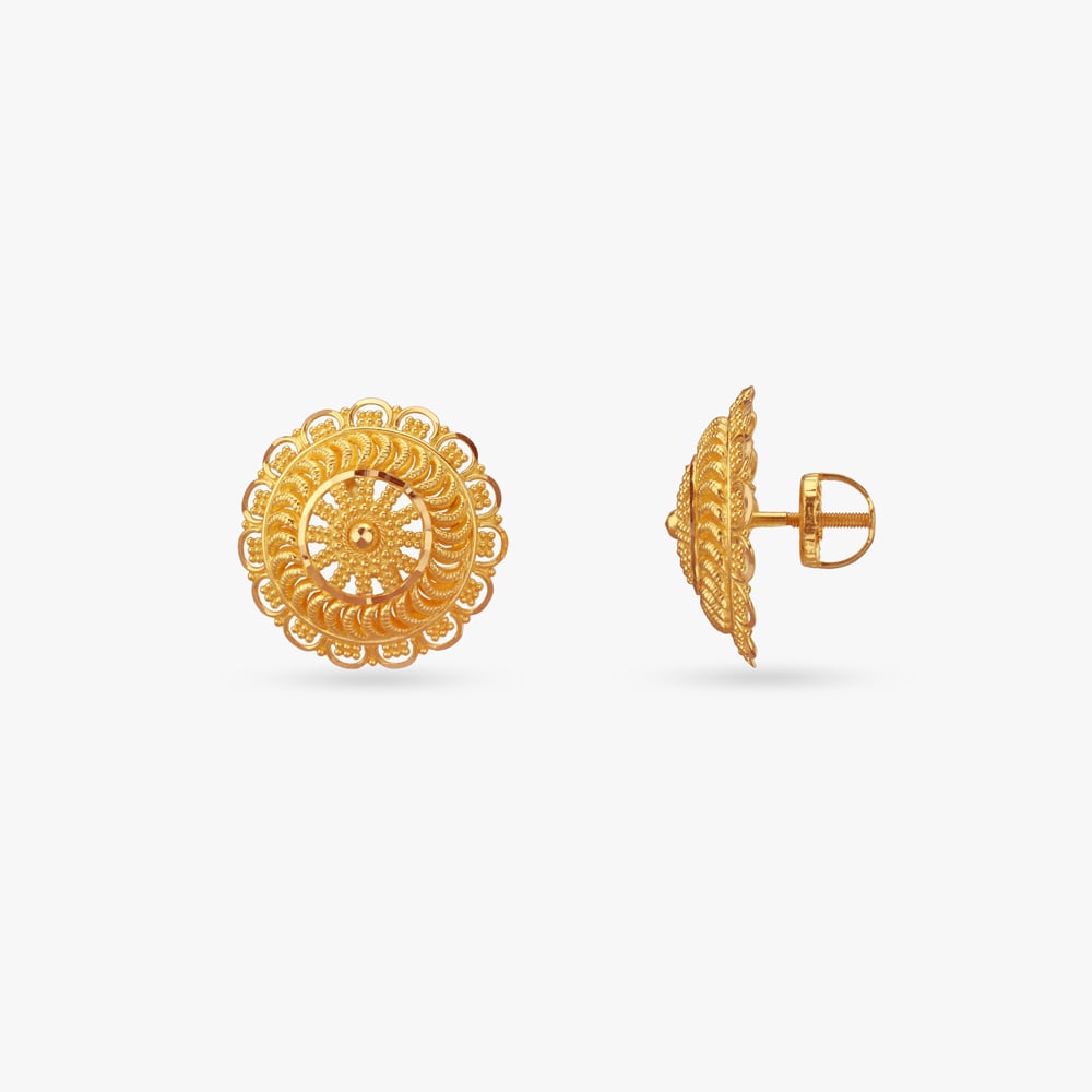 

Whirling Radiance Gold Stud Earrings