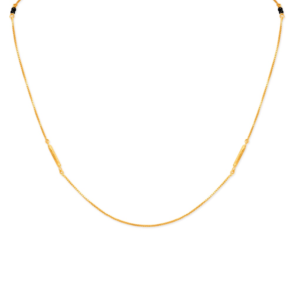 Fancy Gold Chain With Black Beads for Kids,,hi-res image number null