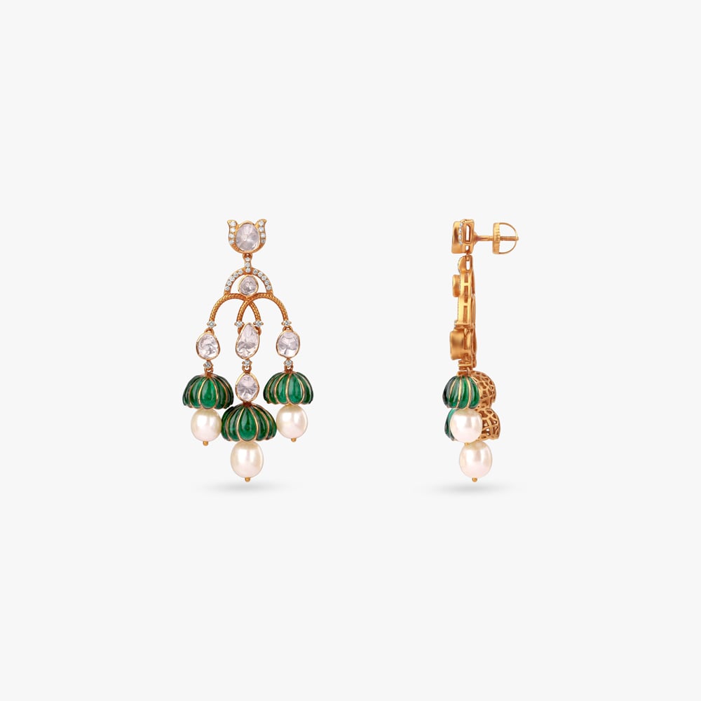 Heritage Glow Diamond Jhumka Earrings,,hi-res image number null