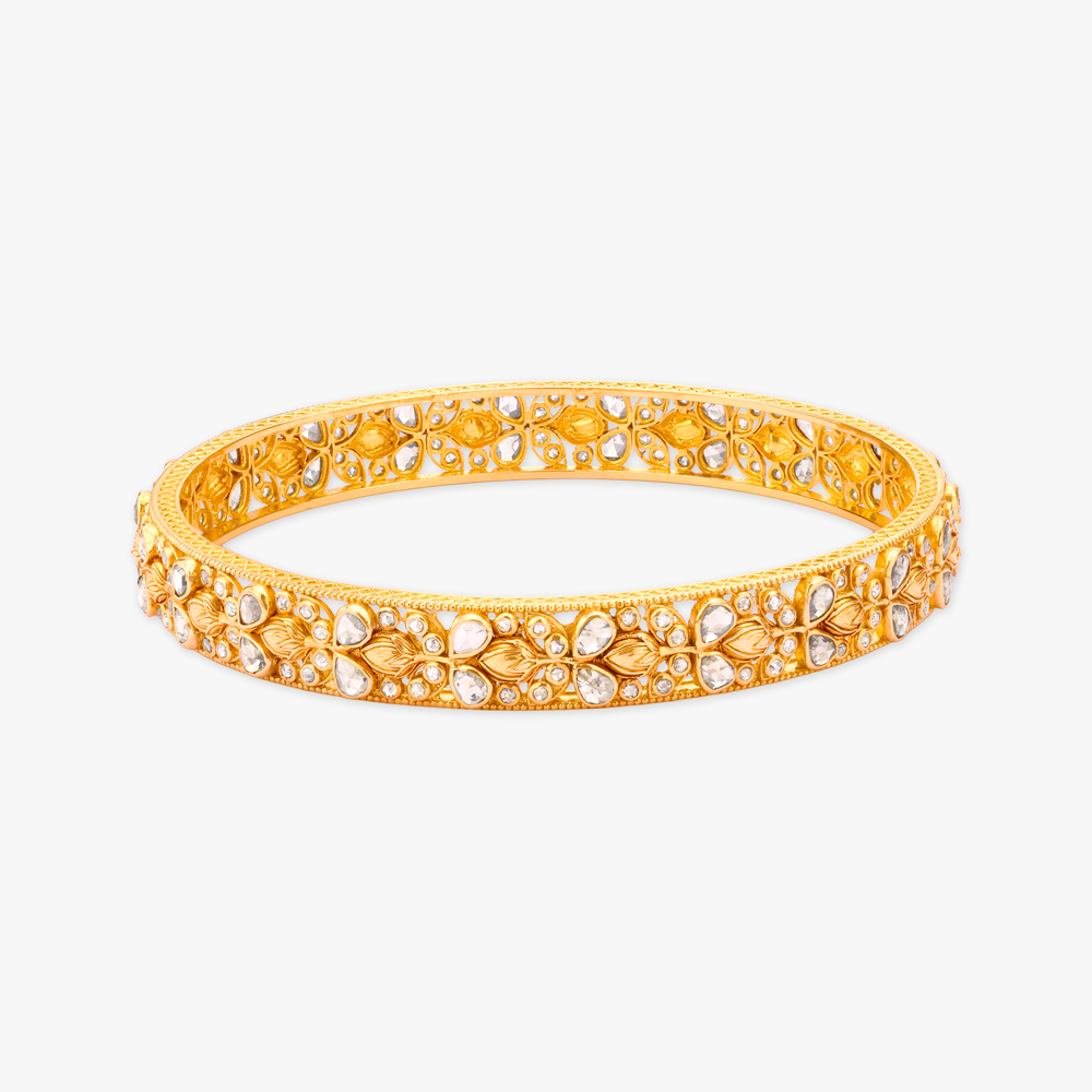 Bud Mosaic Gold Bangles,,hi-res image number null