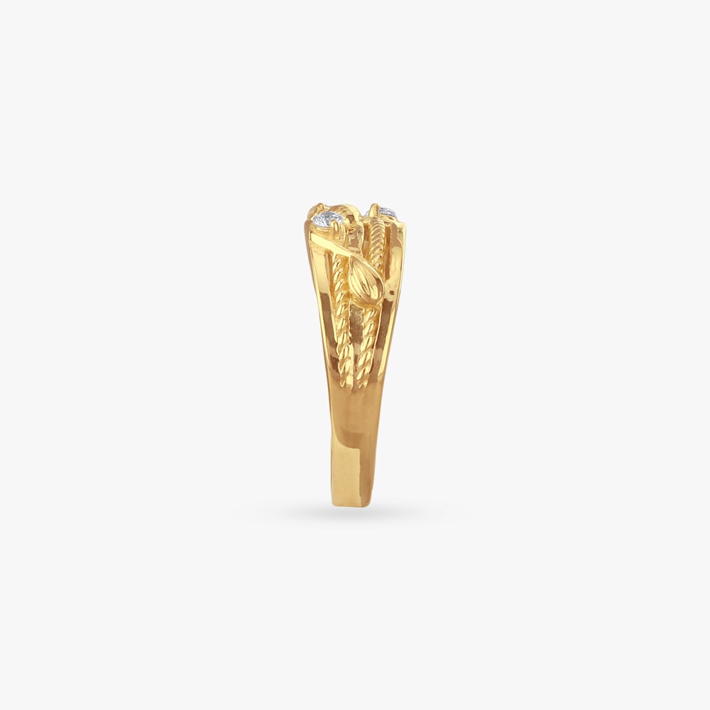 Braided Glint Gold Ring,,hi-res image number null