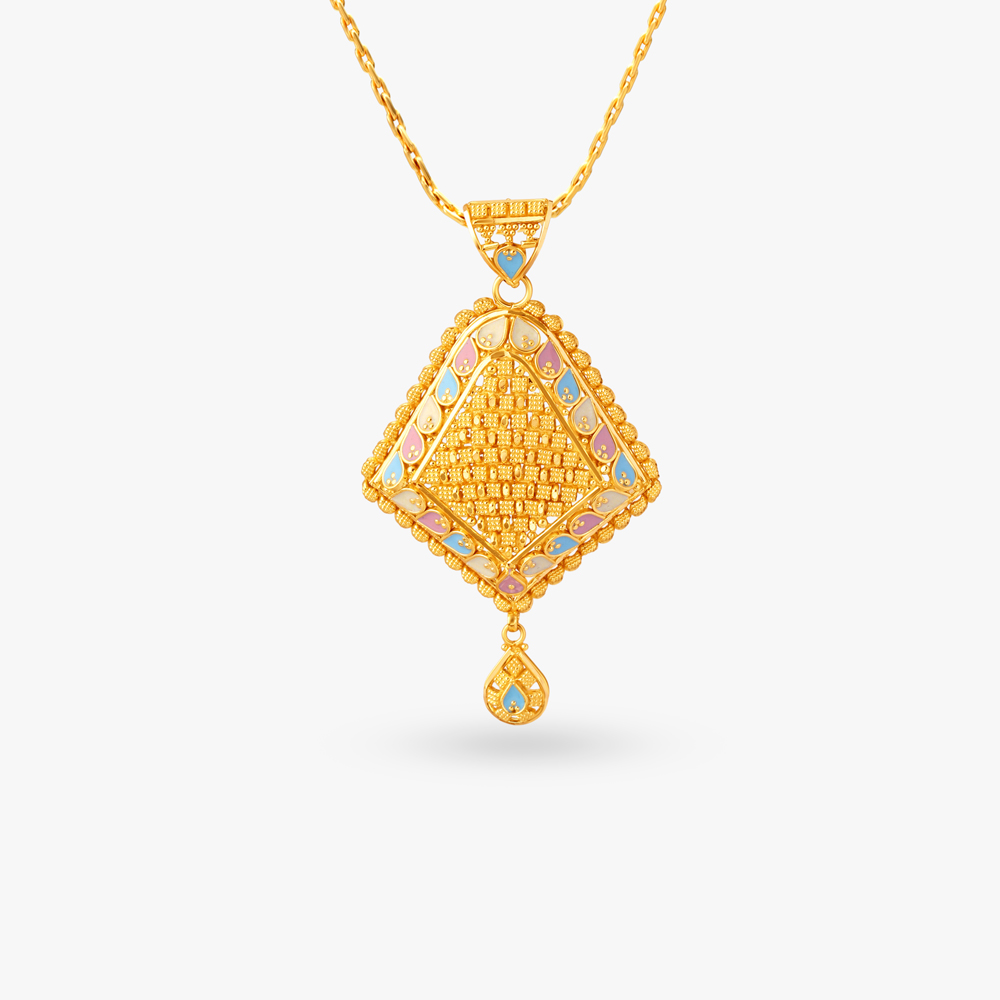 Filigree Gold Pendant and Earrings Set,,hi-res image number null