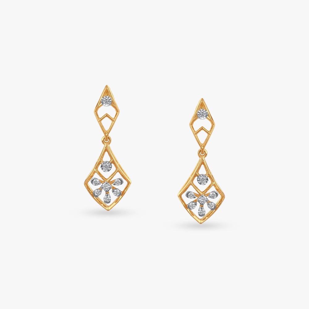 

Twin Swirl Diamond Drop Earrings