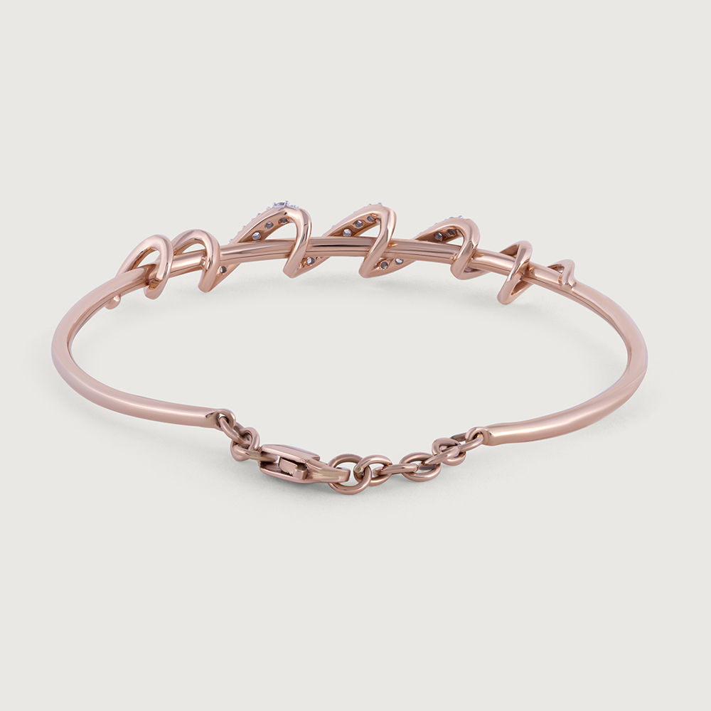 Twisted Blend Diamond & Gold Bangle,,hi-res image number null
