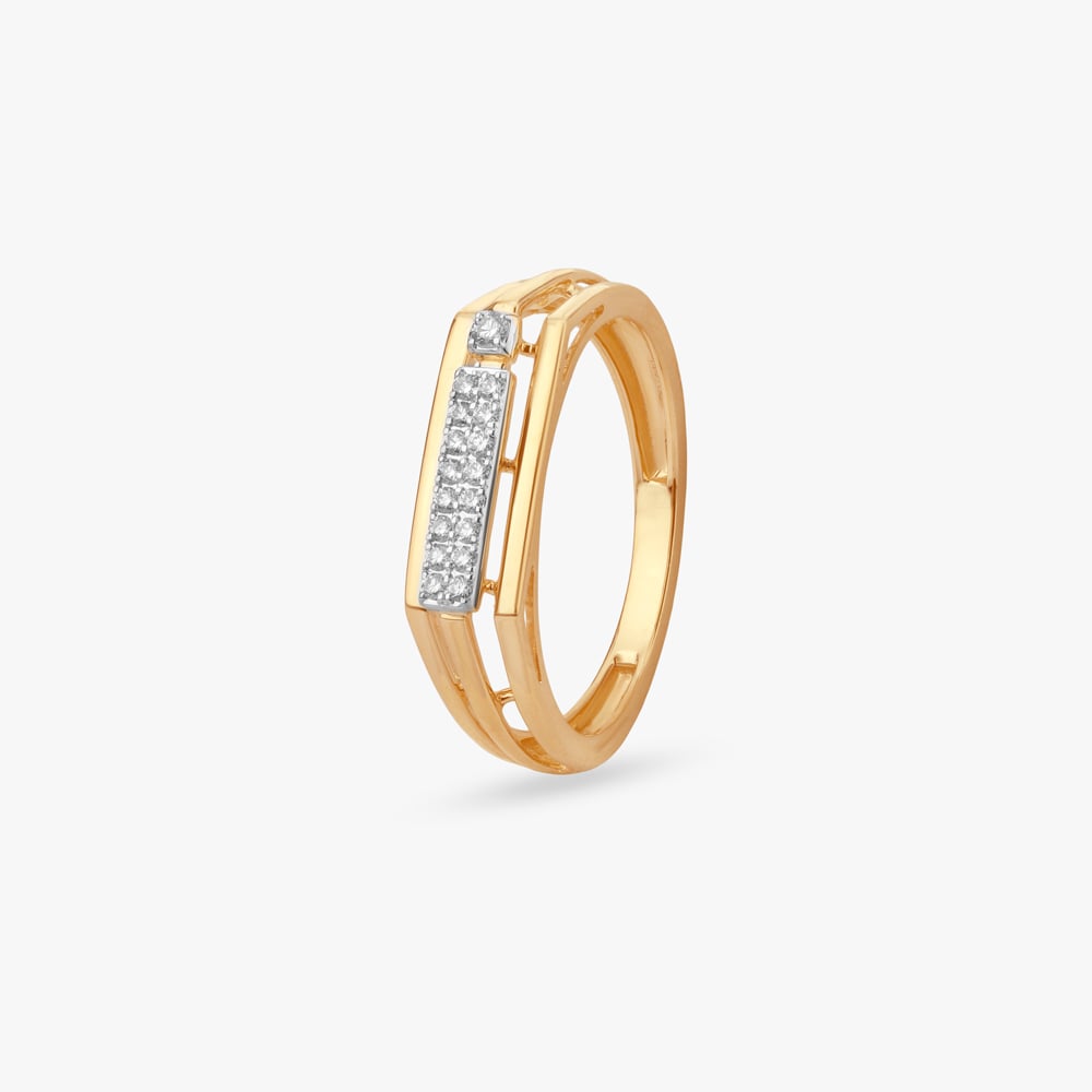 Rectangular Row Diamond Ring For Men,,hi-res image number null