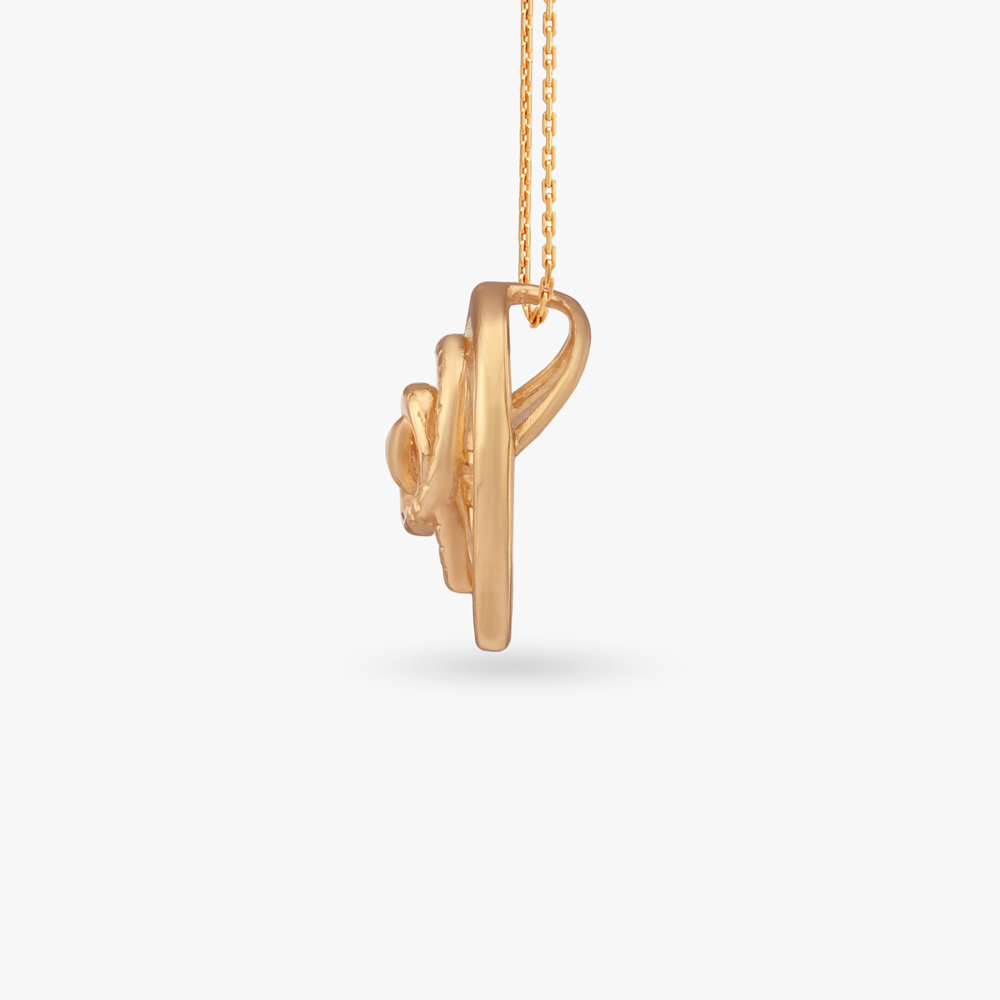 Swirl Art Gold Pendant,,hi-res image number null