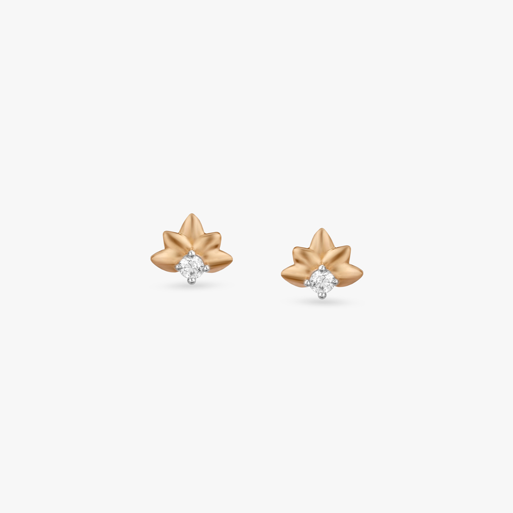 

Lotus Crest Diamond Stud Earrings