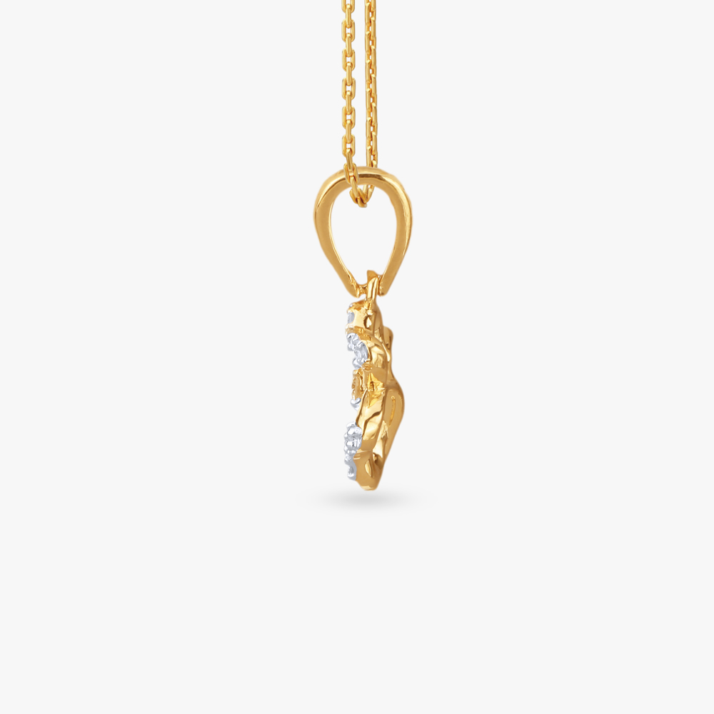 Lucky Clover Diamond Pendant and Earrings set for Kids,,hi-res image number null
