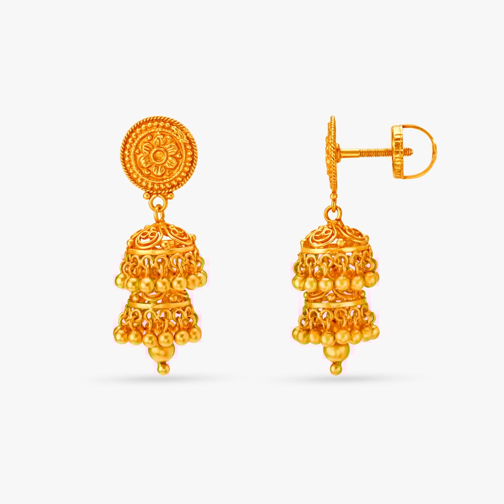Exquisite Filigree Jhumka,,hi-res image number null