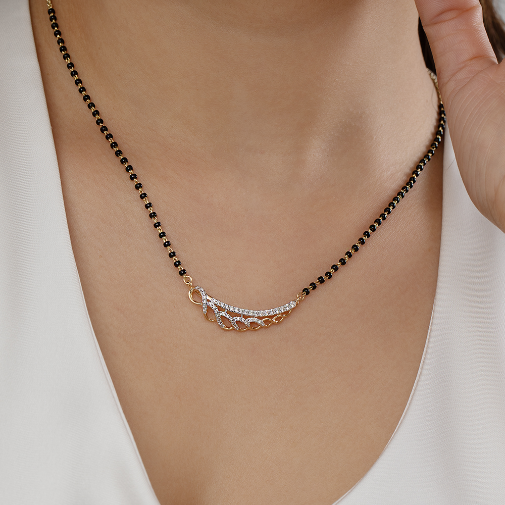 Sparkling Elegance Gold and Diamond Mangalsutra,,hi-res image number null