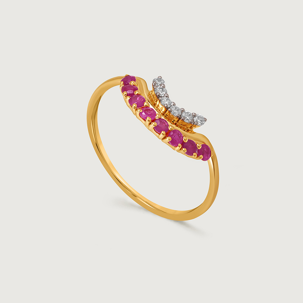 Red Elixir 14KT Ruby & Diamond  Finger Ring,,hi-res image number null
