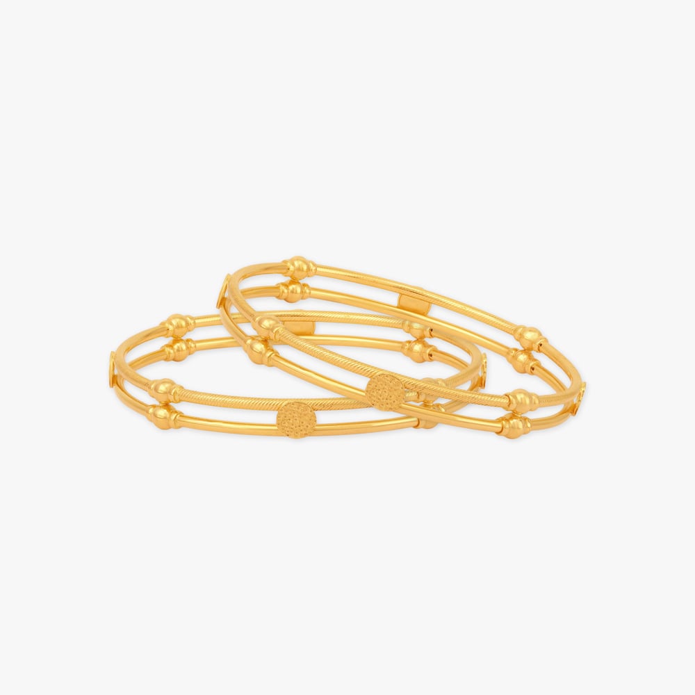 Twin Rail Gold Bangles,,hi-res image number null