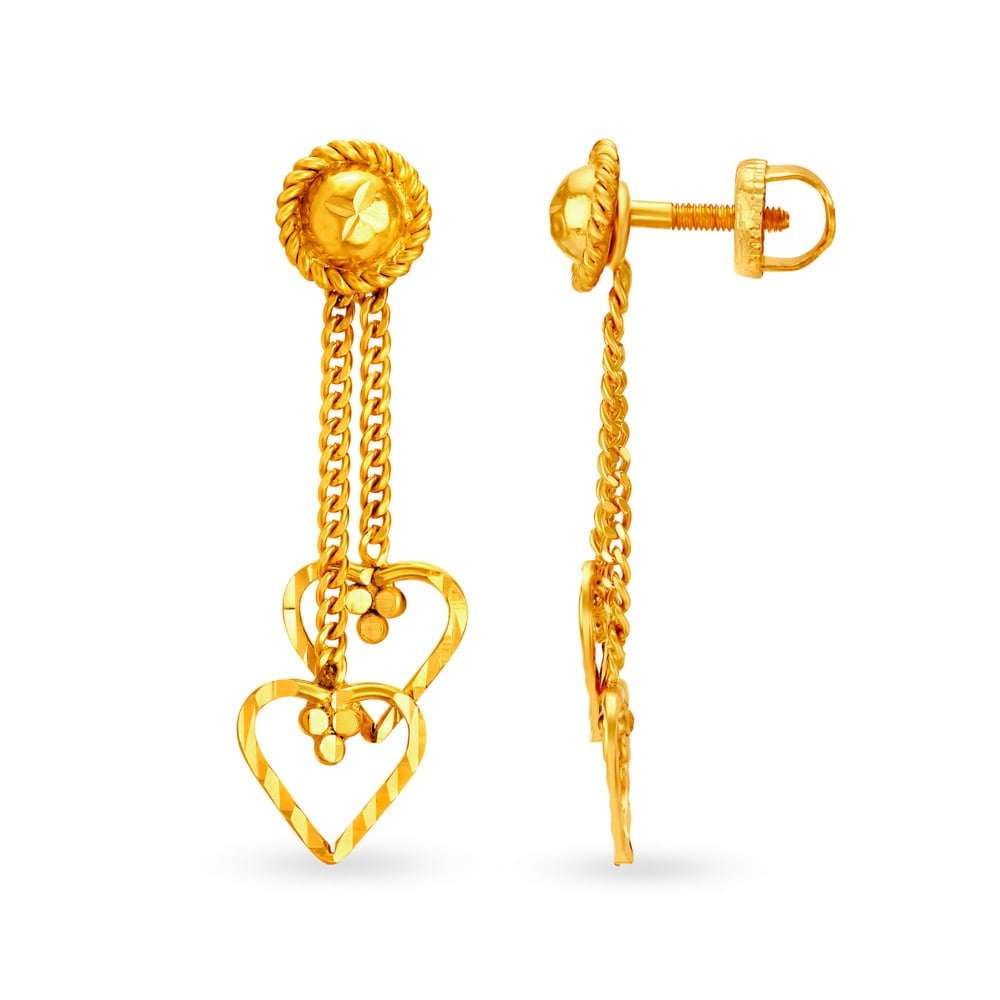 Flamboyant 22 Karat Yellow Gold Leaf Drops,,hi-res image number null
