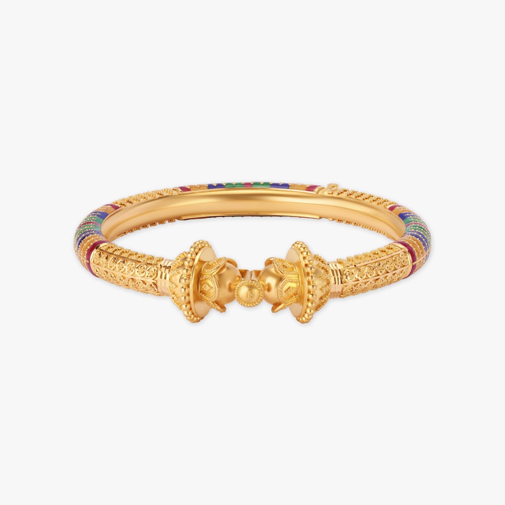 Traditional Multicoloured Glass Enamel Bangle,,hi-res image number null