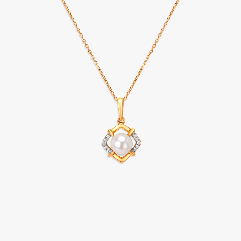 Sublime Pearl and Diamond Pendant with Chain,,hi-res image number null