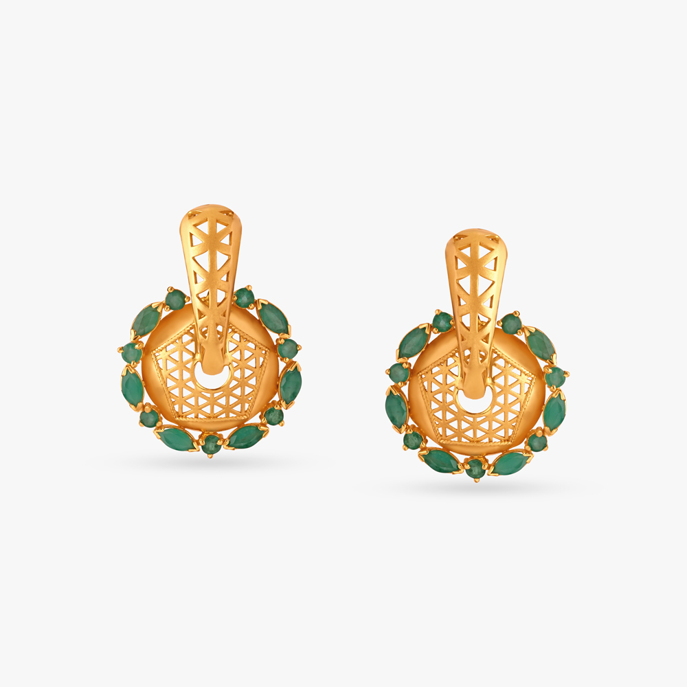 Lush Bloom Emerald Hoop Earrings,,hi-res image number null