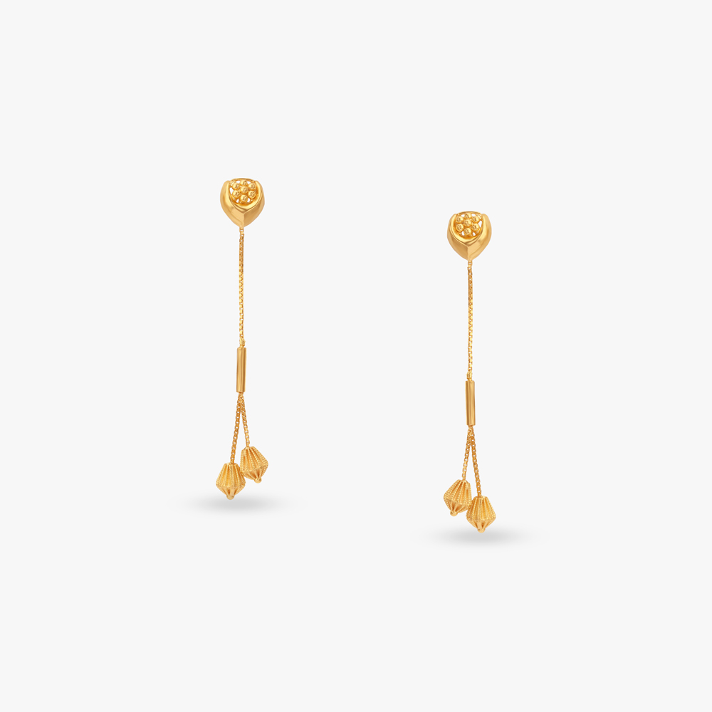 

Tassel Whispers Gold Drop Earrings