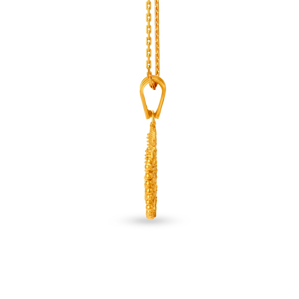 

Traditional Yellow Gold Semicircle Pendant