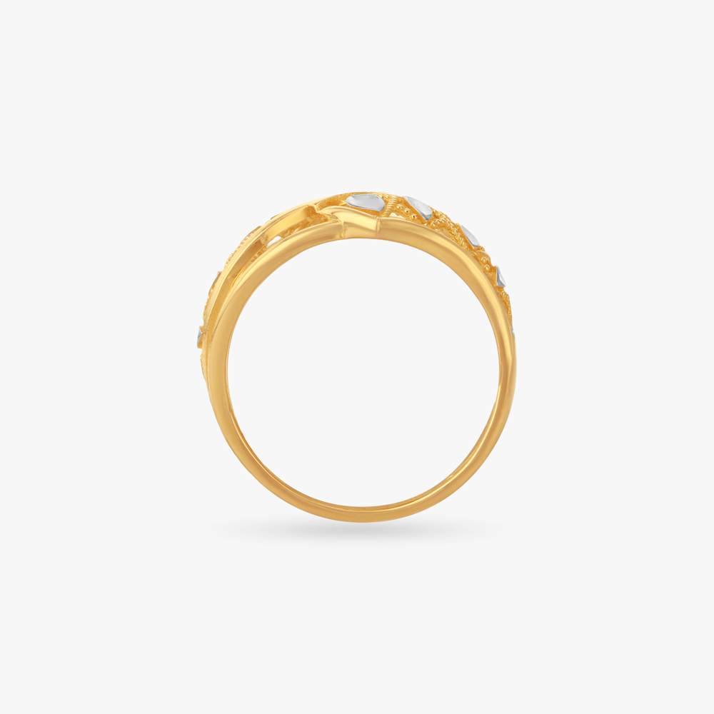 Leaf Weave Designer Gold Ring,,hi-res image number null