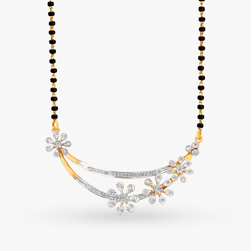 

Entrancing Floral Diamond Mangalsutra