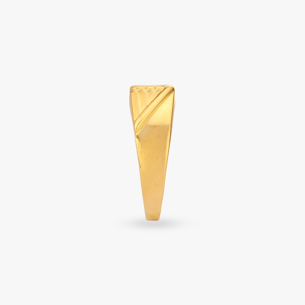 Bold Linear Gold Ring for Men,,hi-res image number null