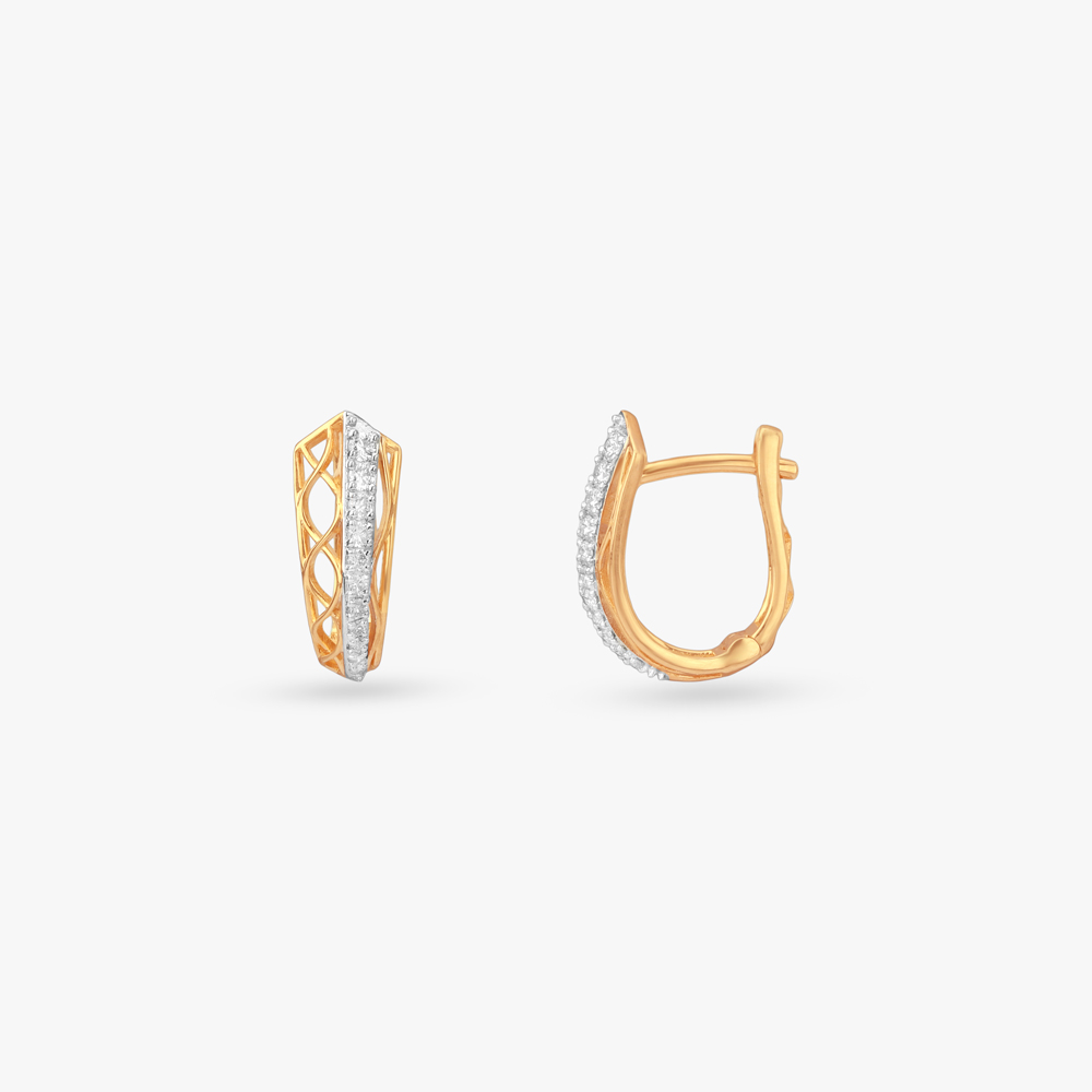 Infinity Weave Diamond Hoop Earrings,,hi-res image number null