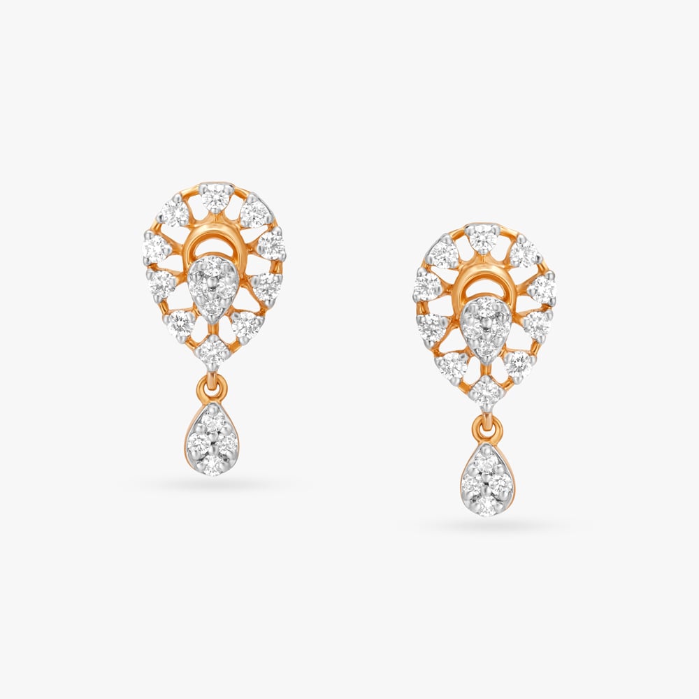 Drape Shine Diamond Stud Earrings,,hi-res image number null