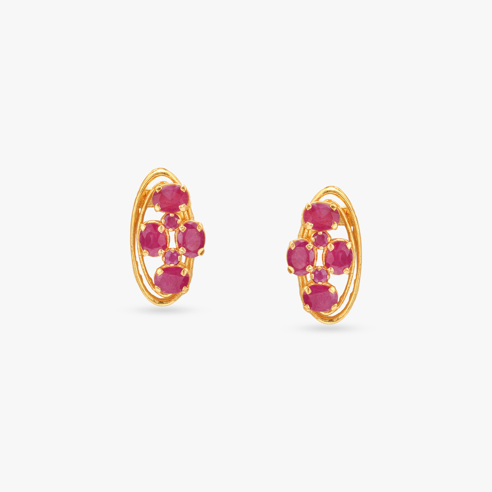Elegant Orbit Ruby Pendant and Earrings Set,,hi-res image number null