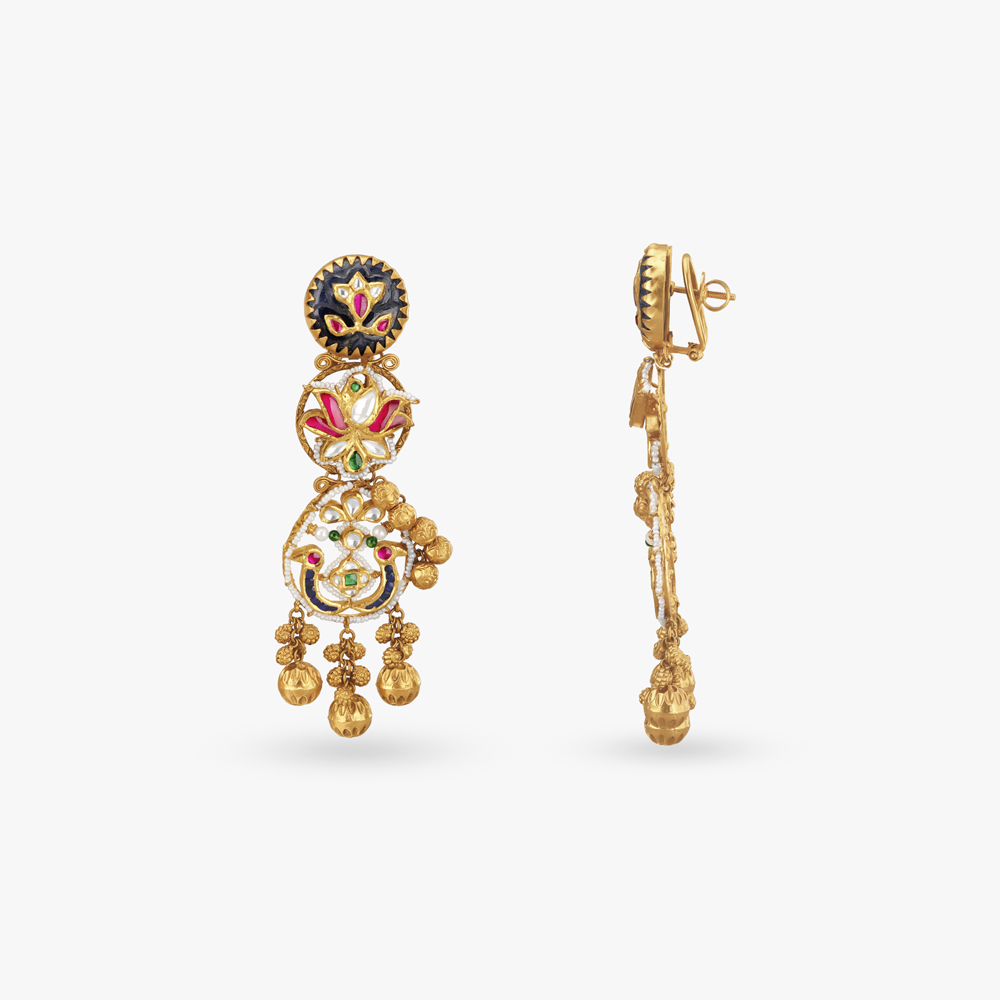 Sculpted Cascade Gold Necklace set,,hi-res image number null