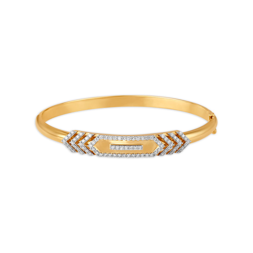 Pristine Gold and Diamond Openable Kada for men,,hi-res image number null