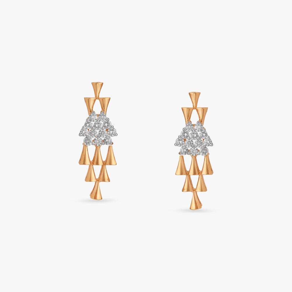 

Pyramid Cascade Diamond Drop Earrings