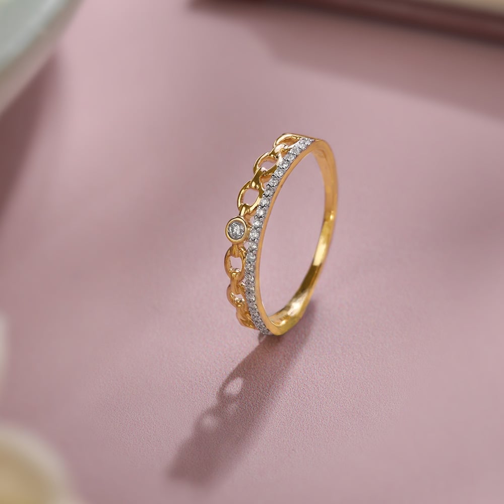 Crown Jewel 14KT Gold & Diamond Ring,,hi-res image number null