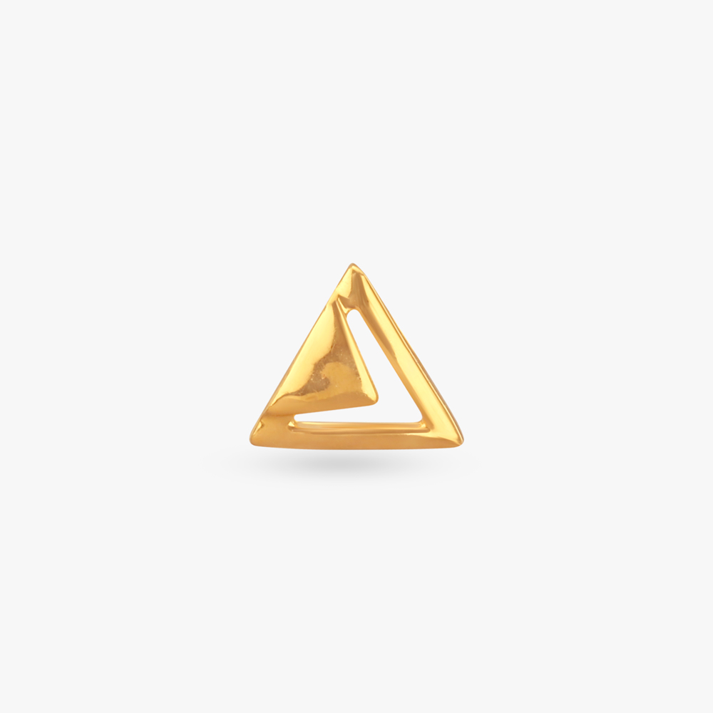 Sleek Triangle Gold Nose Pin,,hi-res image number null