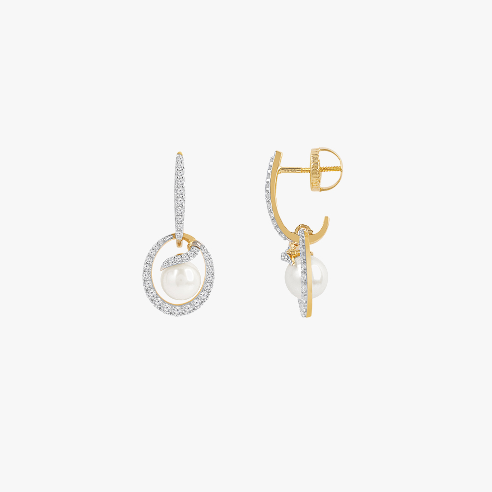 Moon Orbit Diamond Drop Earrings,,hi-res image number null