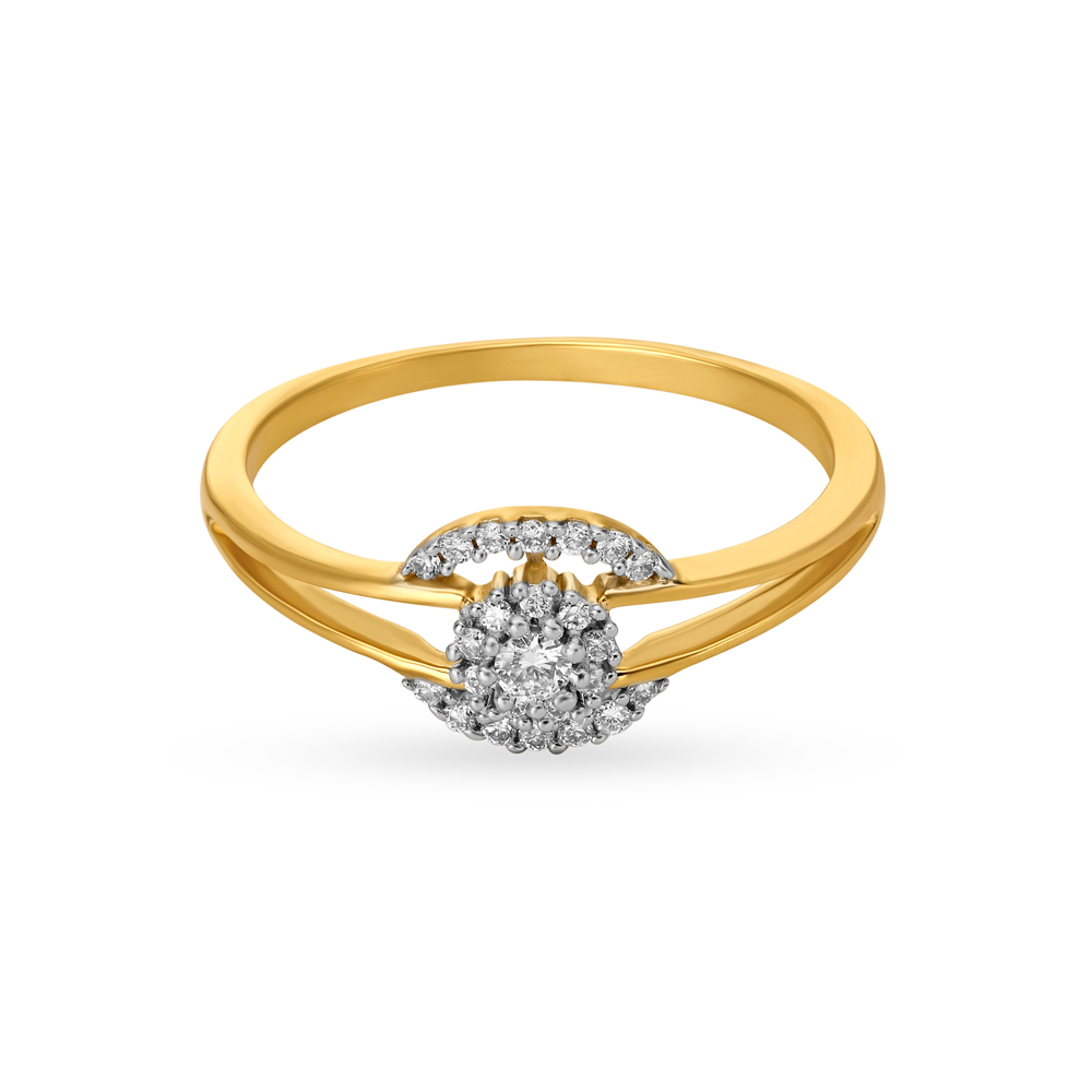Floral Pattern Diamond Finger Ring,,hi-res image number null