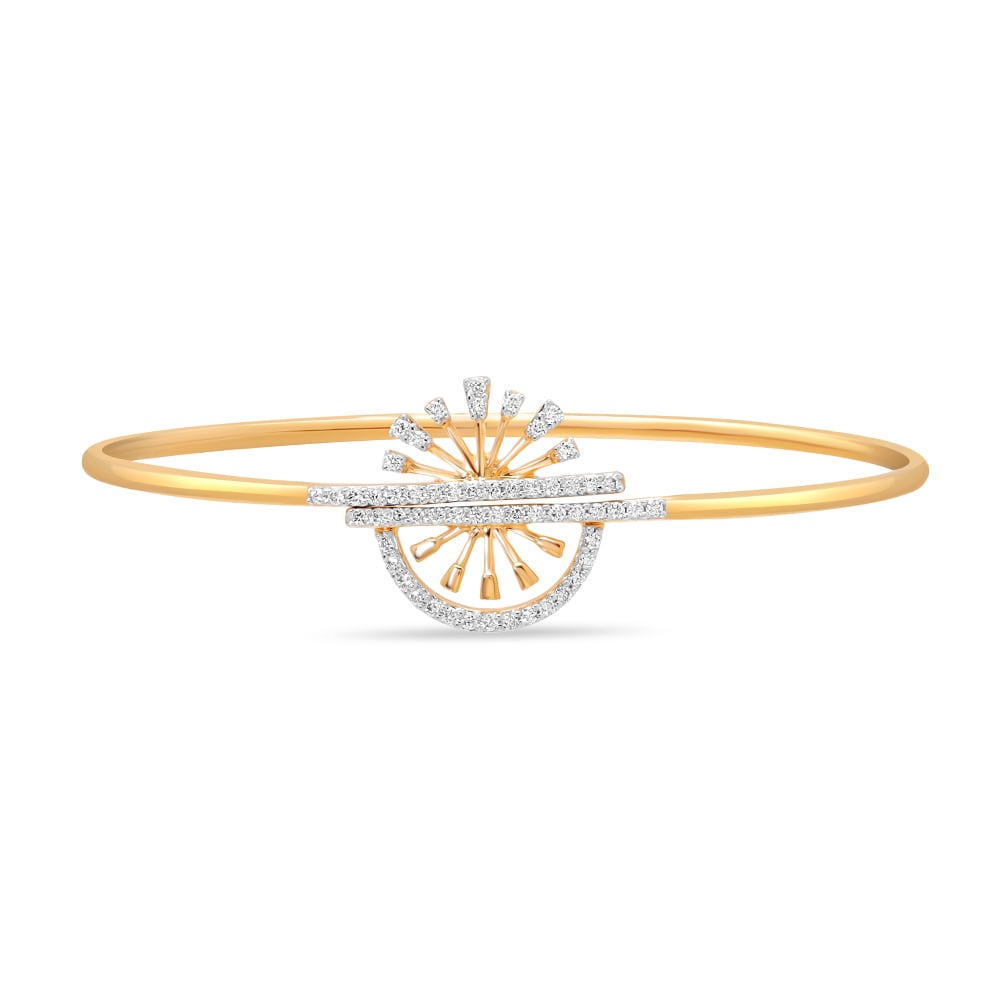 14KT Yellow Gold Elegant Overlapping Bangle,,hi-res image number null