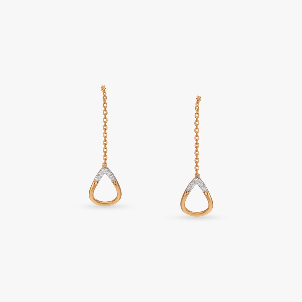 Grace Thread Diamond Drop Earrings,,hi-res image number null