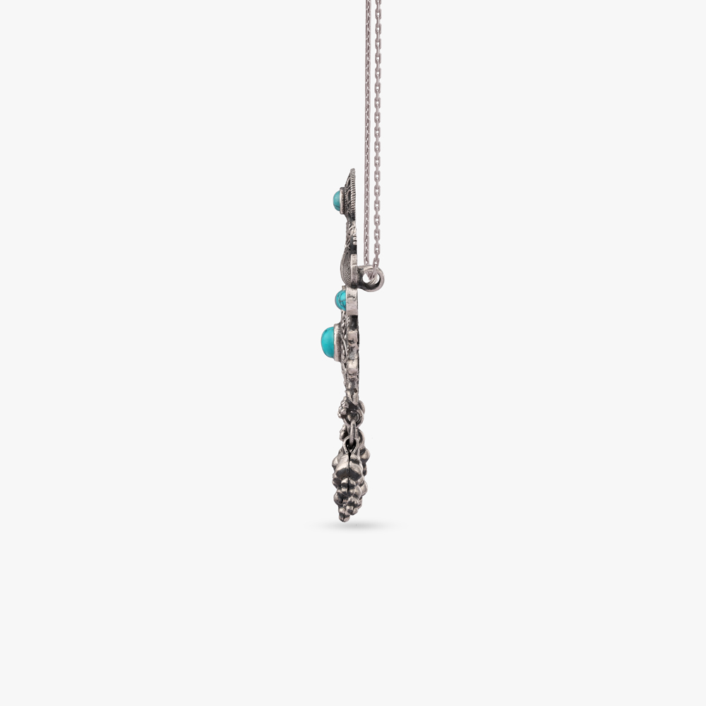 Tribal Twinbird Silver Pendant,,hi-res image number null