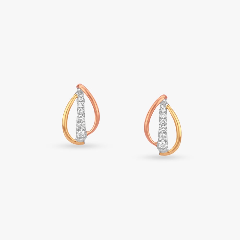 Sculpted Sway Diamond Stud Earrings,,hi-res image number null