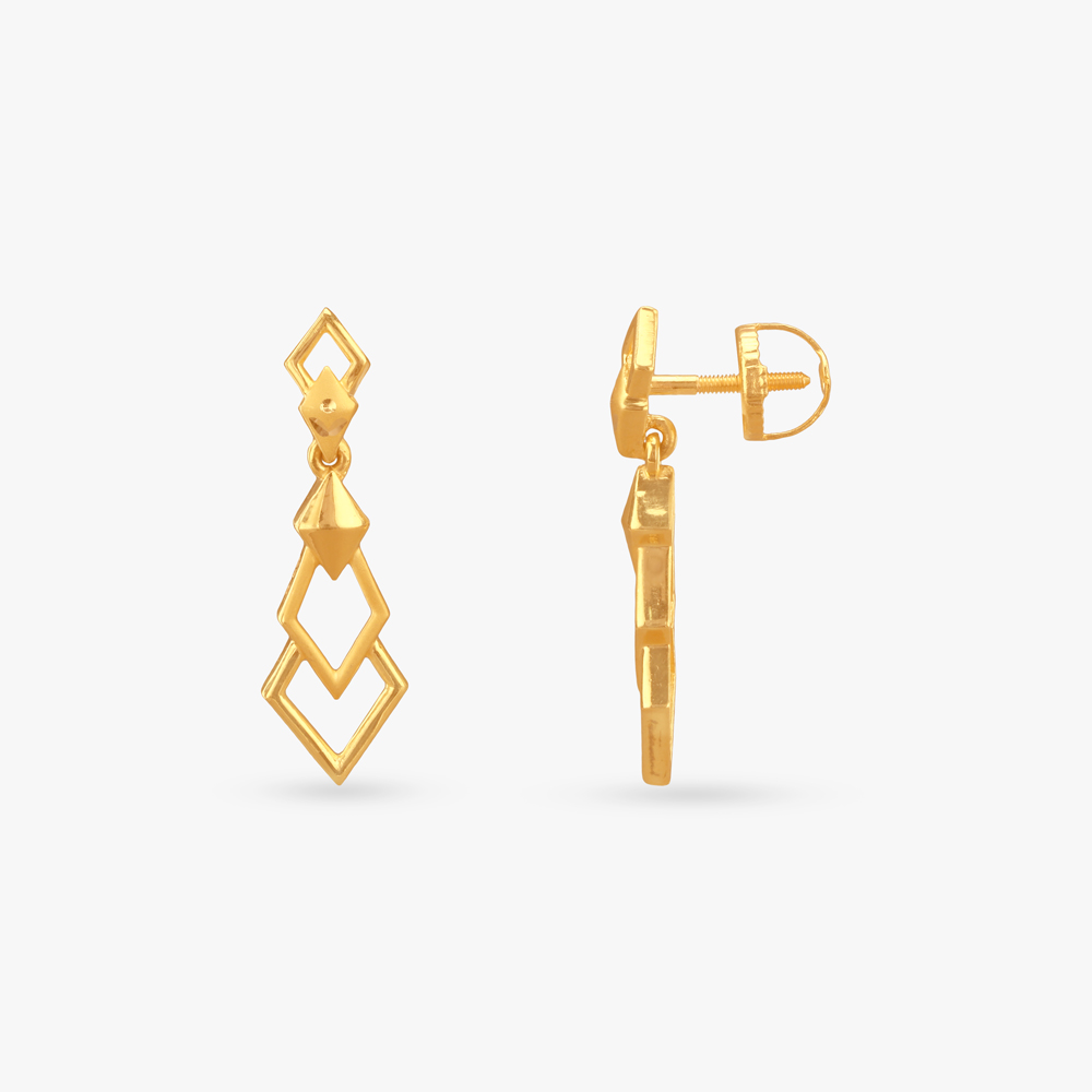 

Double Sway Gold Drop Earrings